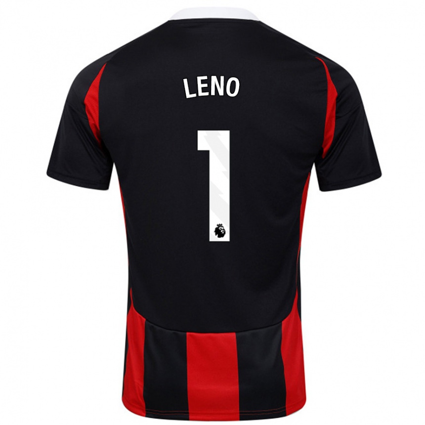 Kids Football Bernd Leno #1 Black Red Away Jersey 2024/25 T-Shirt Canada