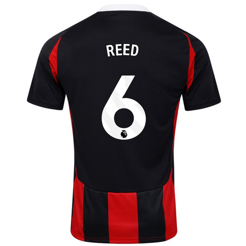 Kids Football Harrison Reed #6 Black Red Away Jersey 2024/25 T-Shirt Canada