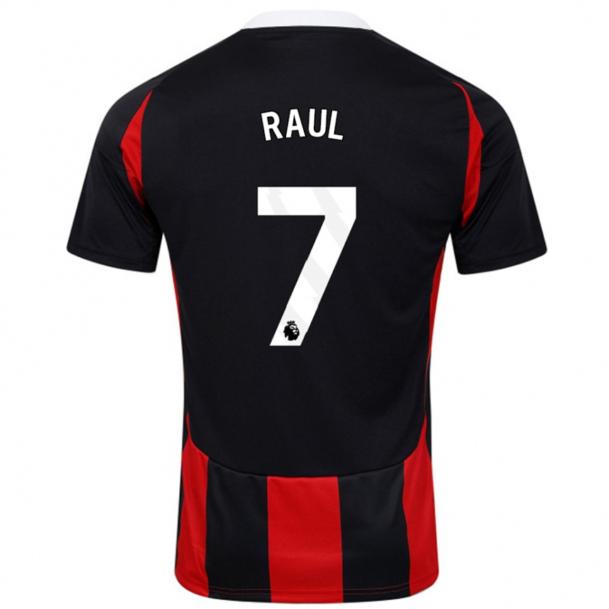 Kids Football Raúl Jiménez #7 Black Red Away Jersey 2024/25 T-Shirt Canada