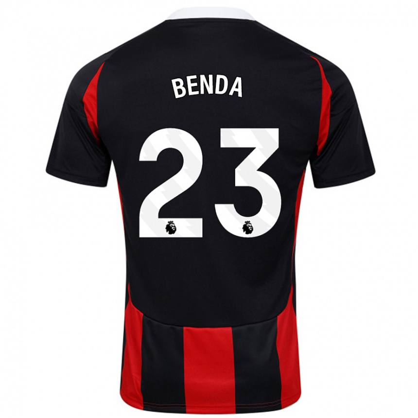 Kids Football Steven Benda #23 Black Red Away Jersey 2024/25 T-Shirt Canada