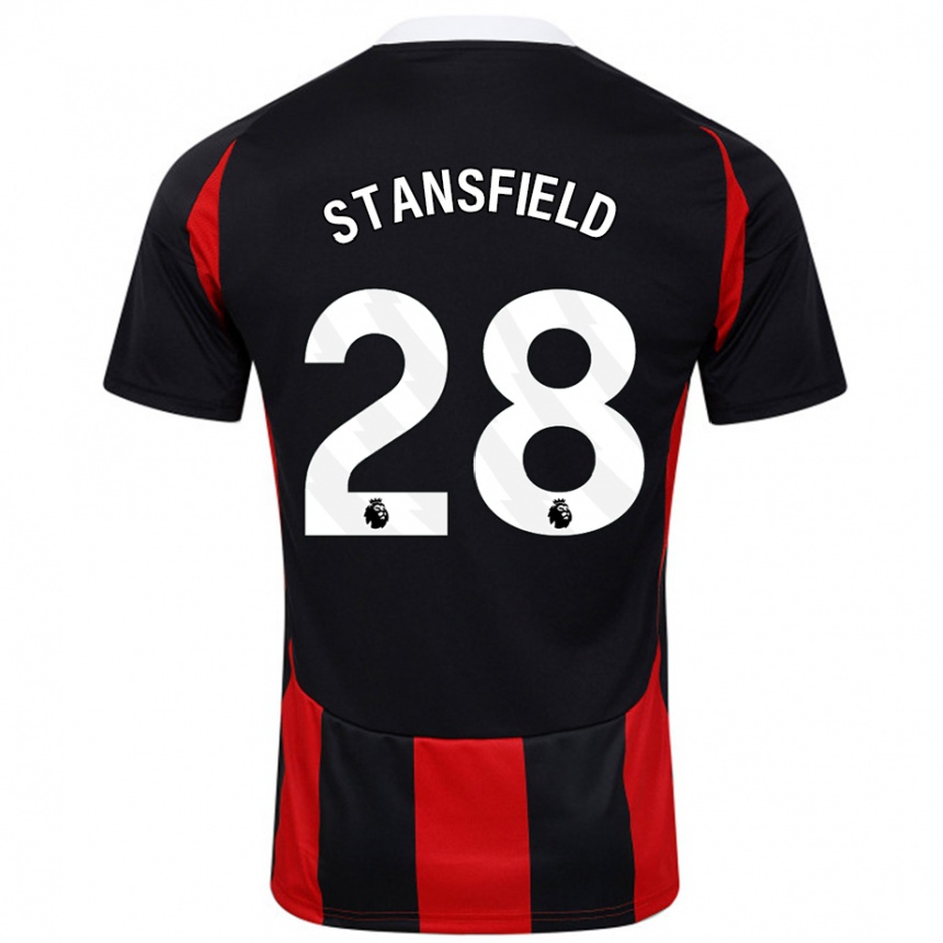 Kids Football Jay Stansfield #28 Black Red Away Jersey 2024/25 T-Shirt Canada