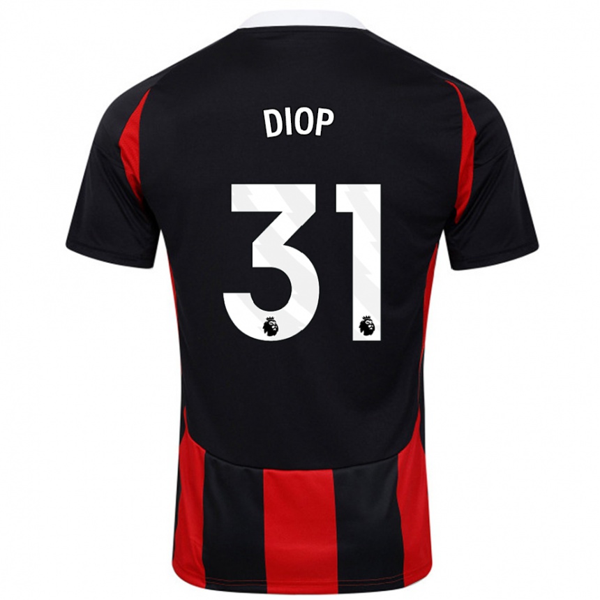 Kids Football Issa Diop #31 Black Red Away Jersey 2024/25 T-Shirt Canada