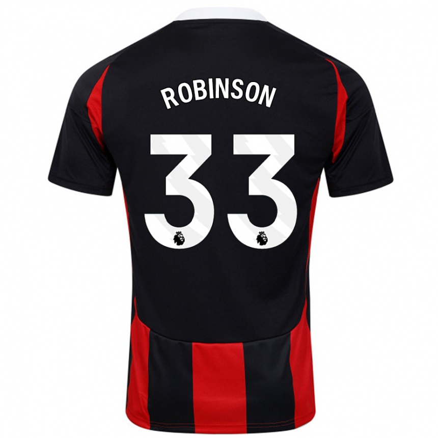 Kids Football Antonee Robinson #33 Black Red Away Jersey 2024/25 T-Shirt Canada