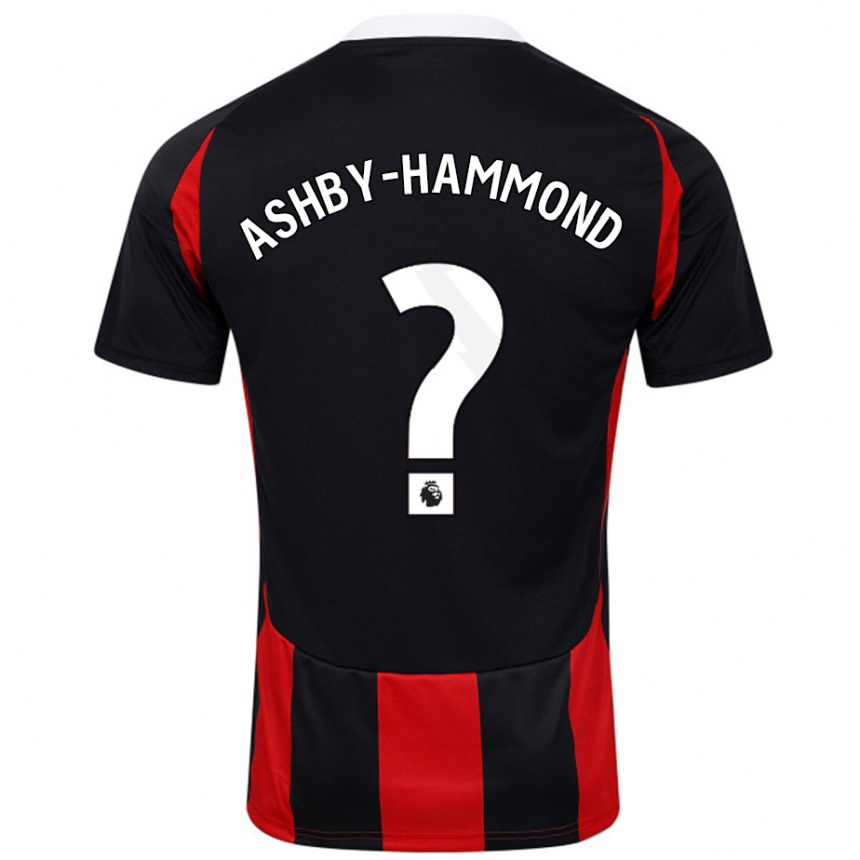 Kids Football Luca Ashby-Hammond #0 Black Red Away Jersey 2024/25 T-Shirt Canada