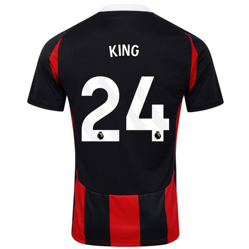 Kids Football Joshua King #24 Black Red Away Jersey 2024/25 T-Shirt Canada