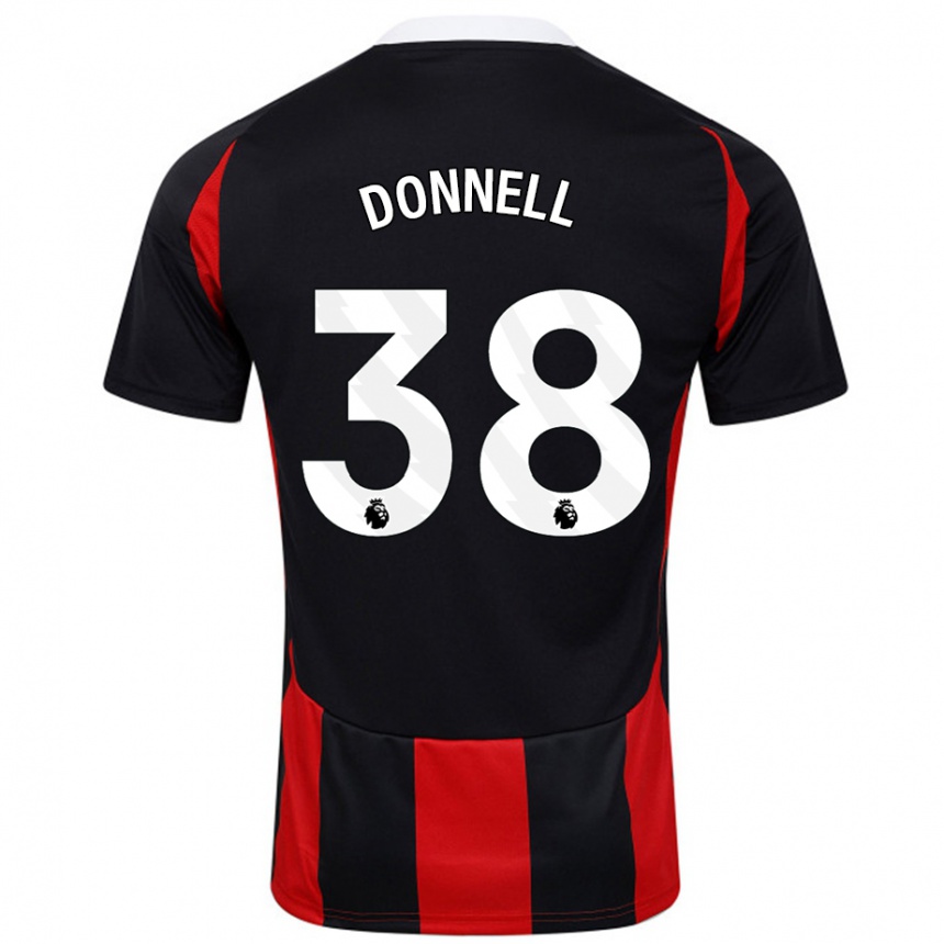 Kids Football Chris Donnell #38 Black Red Away Jersey 2024/25 T-Shirt Canada