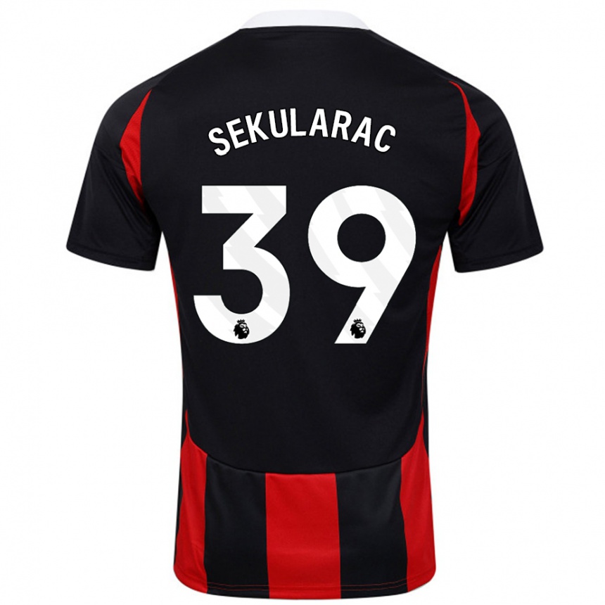 Kids Football Kristian Sekularac #39 Black Red Away Jersey 2024/25 T-Shirt Canada