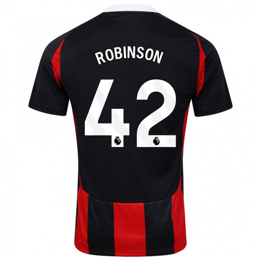 Kids Football Charlie Robinson #42 Black Red Away Jersey 2024/25 T-Shirt Canada