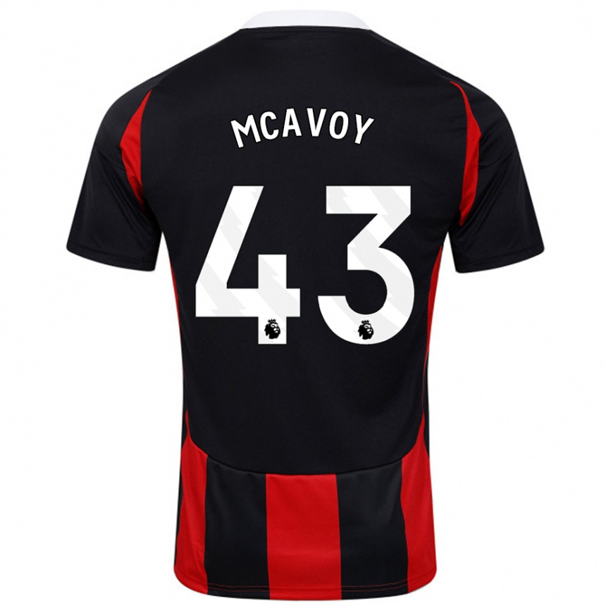 Kids Football Connor Mcavoy #43 Black Red Away Jersey 2024/25 T-Shirt Canada