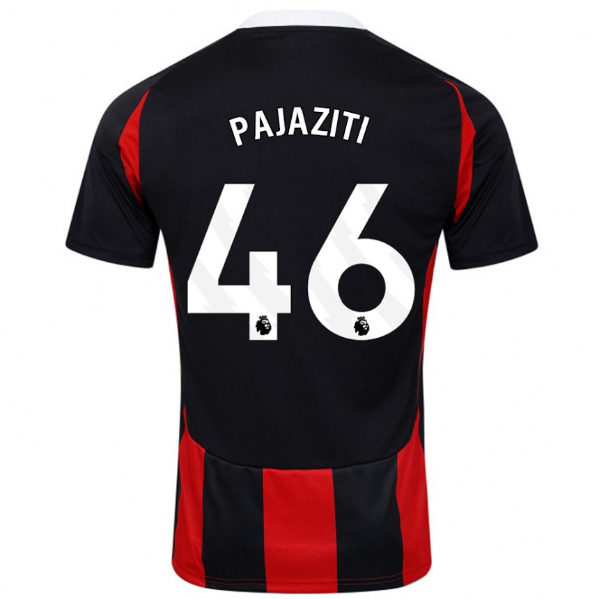 Kids Football Adrion Pajaziti #46 Black Red Away Jersey 2024/25 T-Shirt Canada