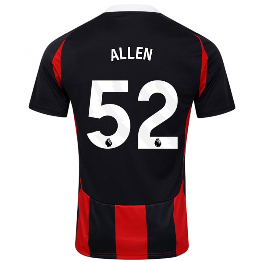 Kids Football Michael Allen #52 Black Red Away Jersey 2024/25 T-Shirt Canada