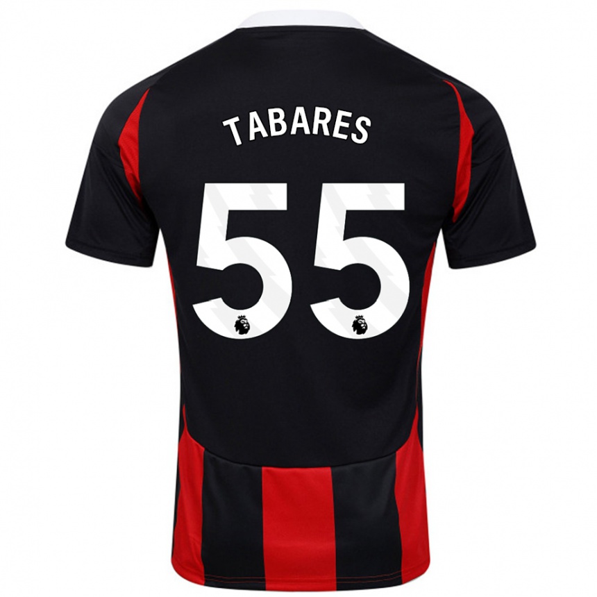 Kids Football Samuel Tabares #55 Black Red Away Jersey 2024/25 T-Shirt Canada