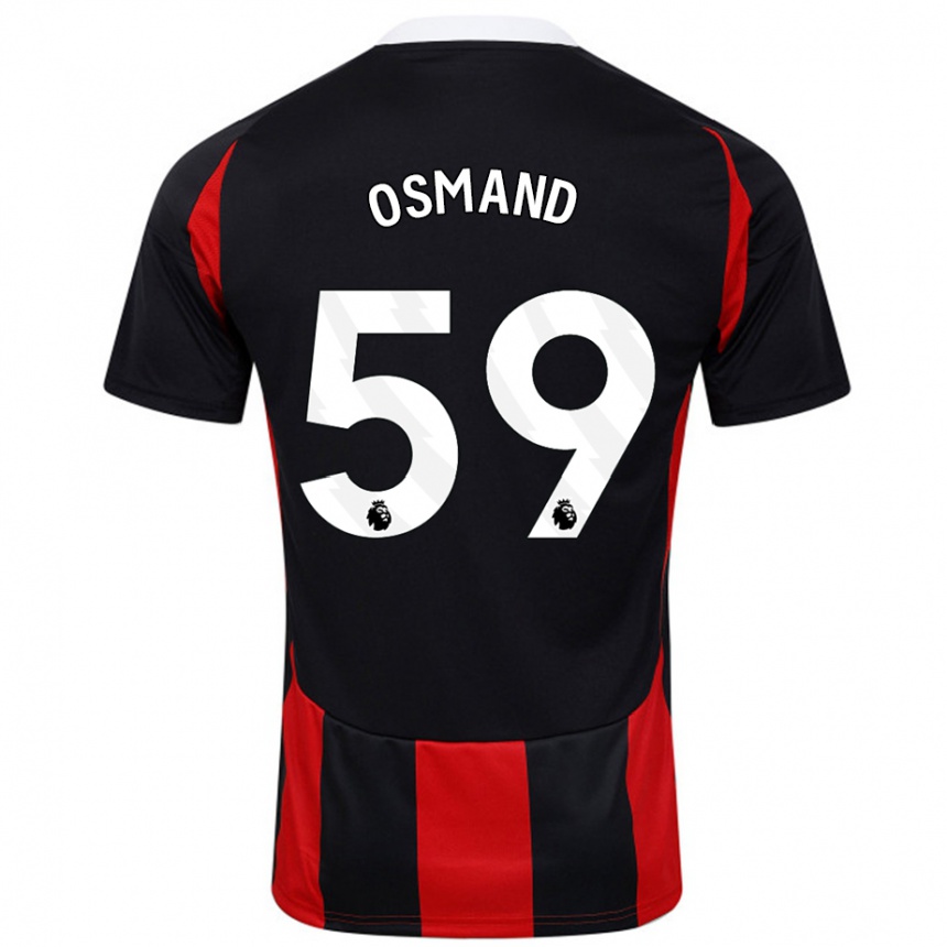 Kids Football Callum Osmand #59 Black Red Away Jersey 2024/25 T-Shirt Canada