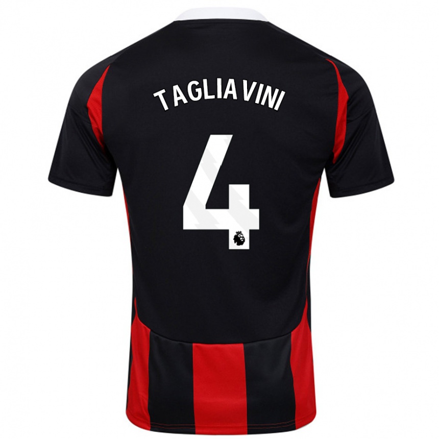 Kids Football Ella Tagliavini #4 Black Red Away Jersey 2024/25 T-Shirt Canada