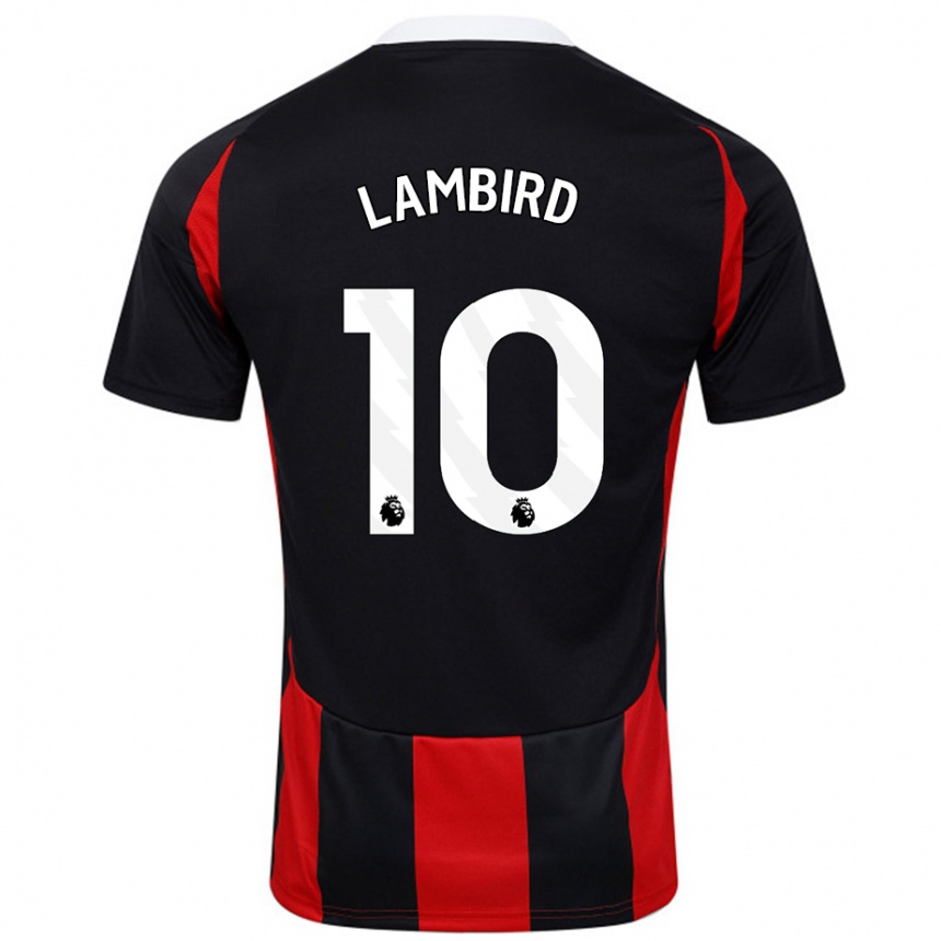 Kids Football Lilly Lambird #10 Black Red Away Jersey 2024/25 T-Shirt Canada