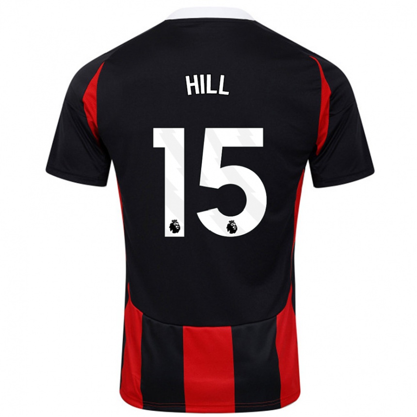 Kids Football Anisha Hill #15 Black Red Away Jersey 2024/25 T-Shirt Canada