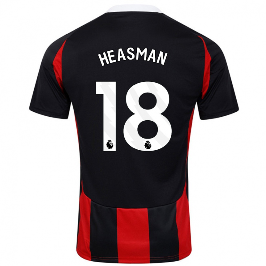 Kids Football Georgia Heasman #18 Black Red Away Jersey 2024/25 T-Shirt Canada