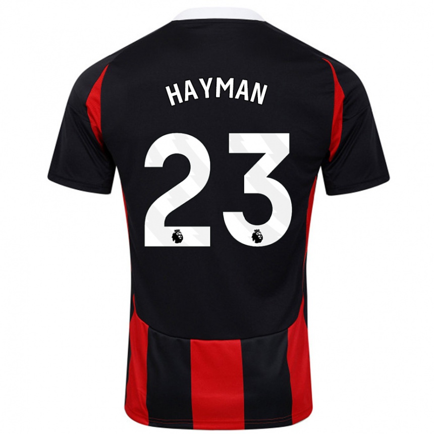 Kids Football Alex Hayman #23 Black Red Away Jersey 2024/25 T-Shirt Canada