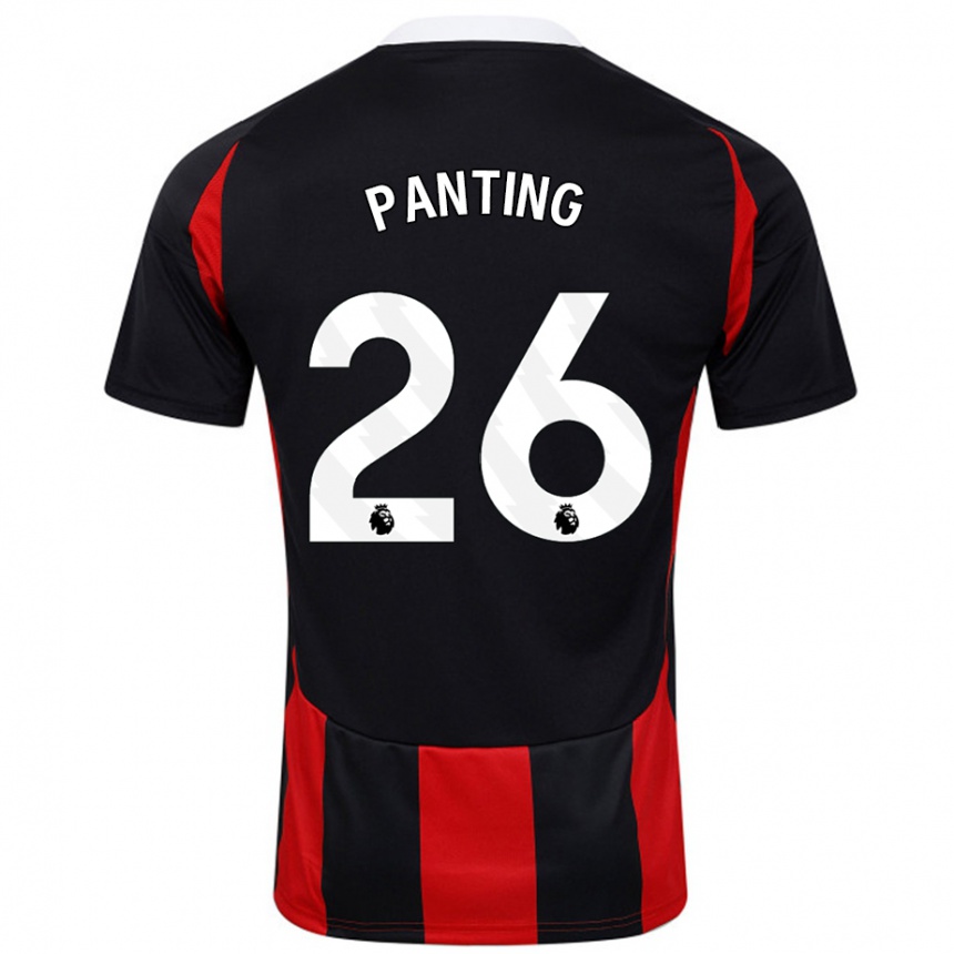 Kids Football Rachel Panting #26 Black Red Away Jersey 2024/25 T-Shirt Canada