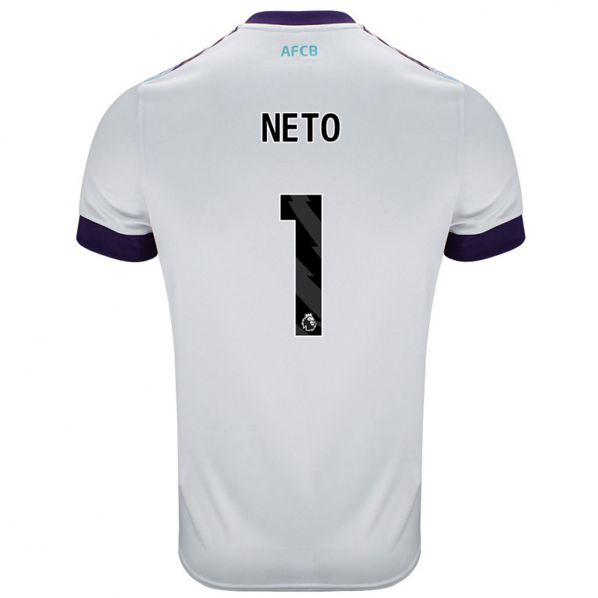 Kids Football Neto #1 White Green Purple Away Jersey 2024/25 T-Shirt Canada