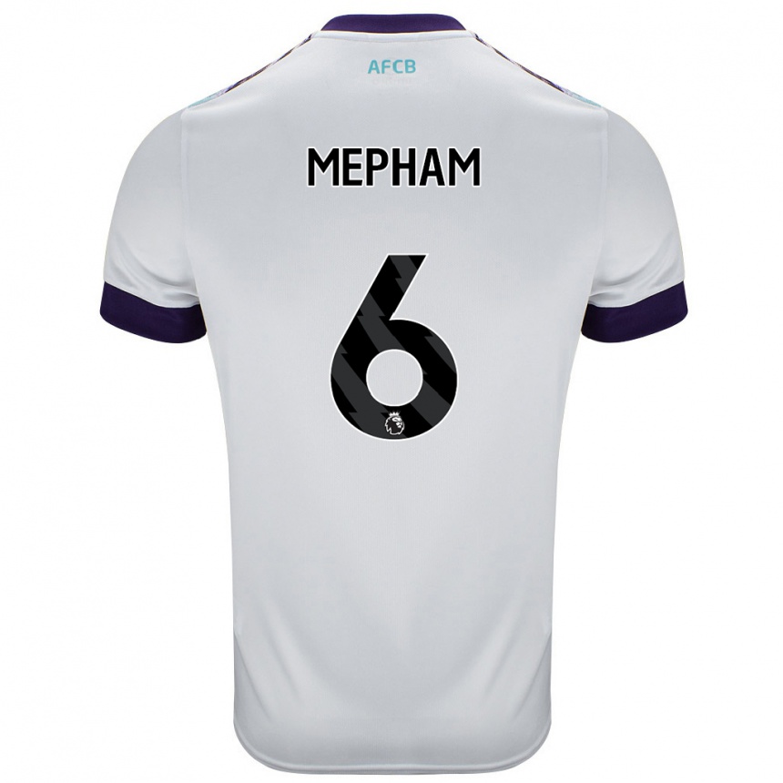 Kids Football Chris Mepham #6 White Green Purple Away Jersey 2024/25 T-Shirt Canada