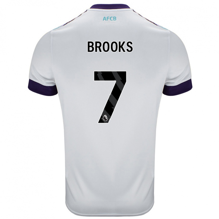 Kids Football David Brooks #7 White Green Purple Away Jersey 2024/25 T-Shirt Canada