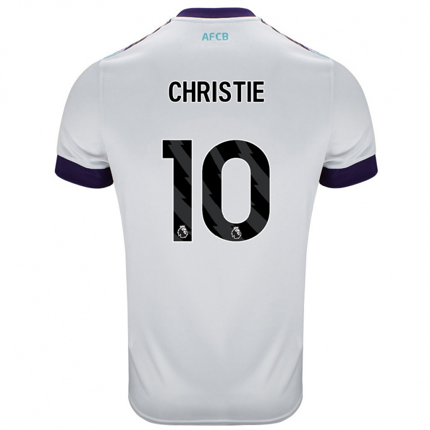 Kids Football Ryan Christie #10 White Green Purple Away Jersey 2024/25 T-Shirt Canada