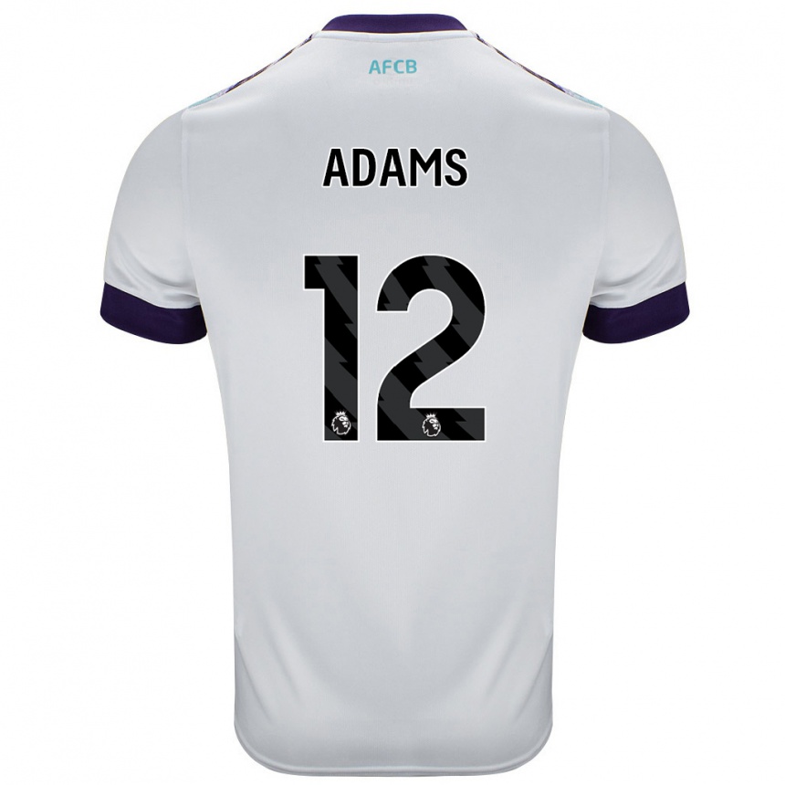 Kids Football Tyler Adams #12 White Green Purple Away Jersey 2024/25 T-Shirt Canada