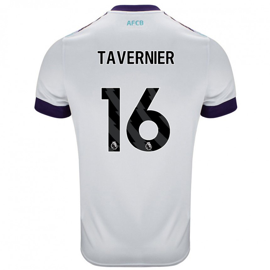 Kids Football Marcus Tavernier #16 White Green Purple Away Jersey 2024/25 T-Shirt Canada