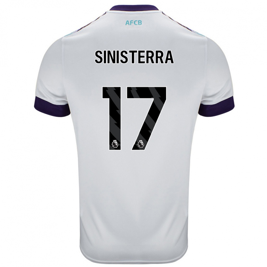 Kids Football Luis Sinisterra #17 White Green Purple Away Jersey 2024/25 T-Shirt Canada