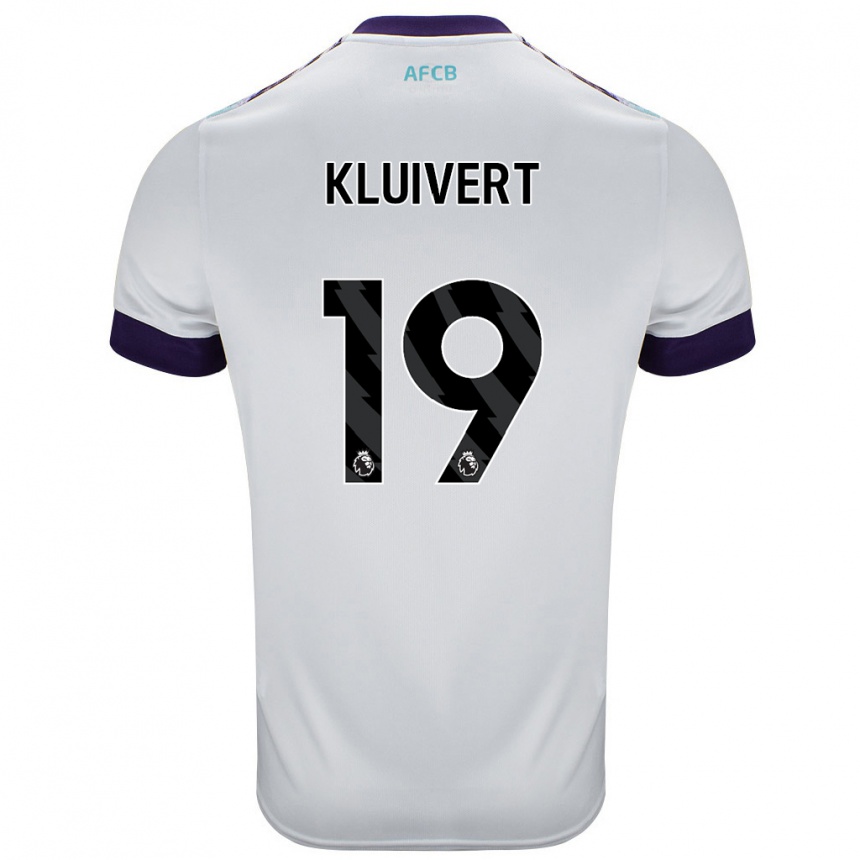 Kids Football Justin Kluivert #19 White Green Purple Away Jersey 2024/25 T-Shirt Canada