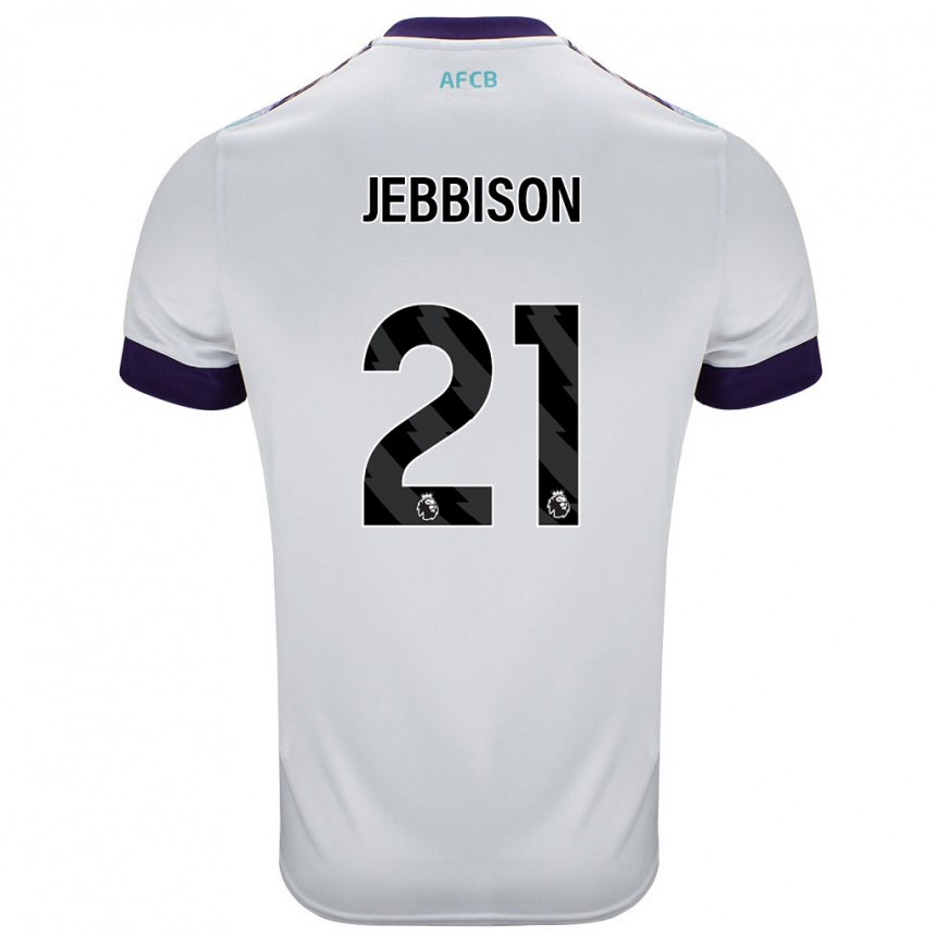 Kids Football Daniel Jebbison #21 White Green Purple Away Jersey 2024/25 T-Shirt Canada