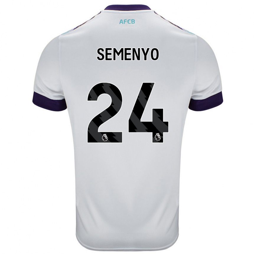 Kids Football Antoine Semenyo #24 White Green Purple Away Jersey 2024/25 T-Shirt Canada