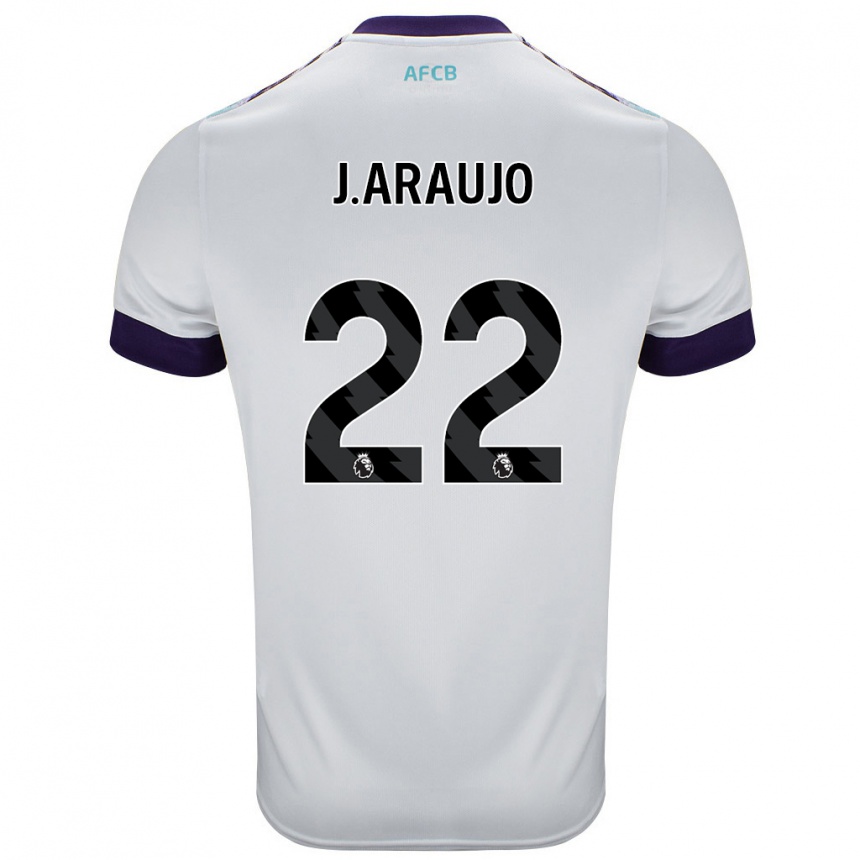 Kids Football Julián Araujo #28 White Green Purple Away Jersey 2024/25 T-Shirt Canada