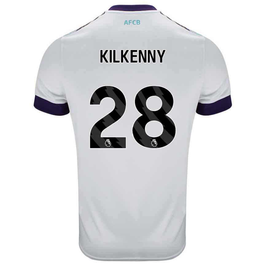 Kids Football Gavin Kilkenny #28 White Green Purple Away Jersey 2024/25 T-Shirt Canada