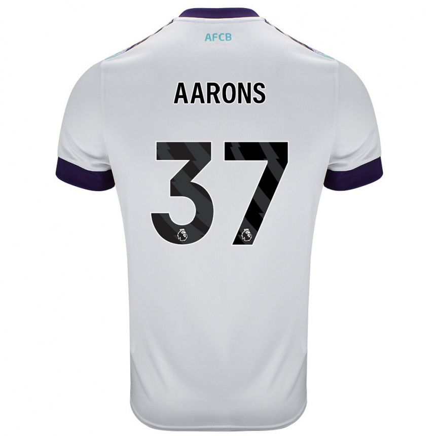 Kids Football Max Aarons #37 White Green Purple Away Jersey 2024/25 T-Shirt Canada