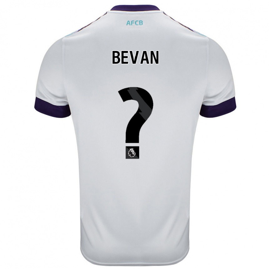 Kids Football Owen Bevan #0 White Green Purple Away Jersey 2024/25 T-Shirt Canada