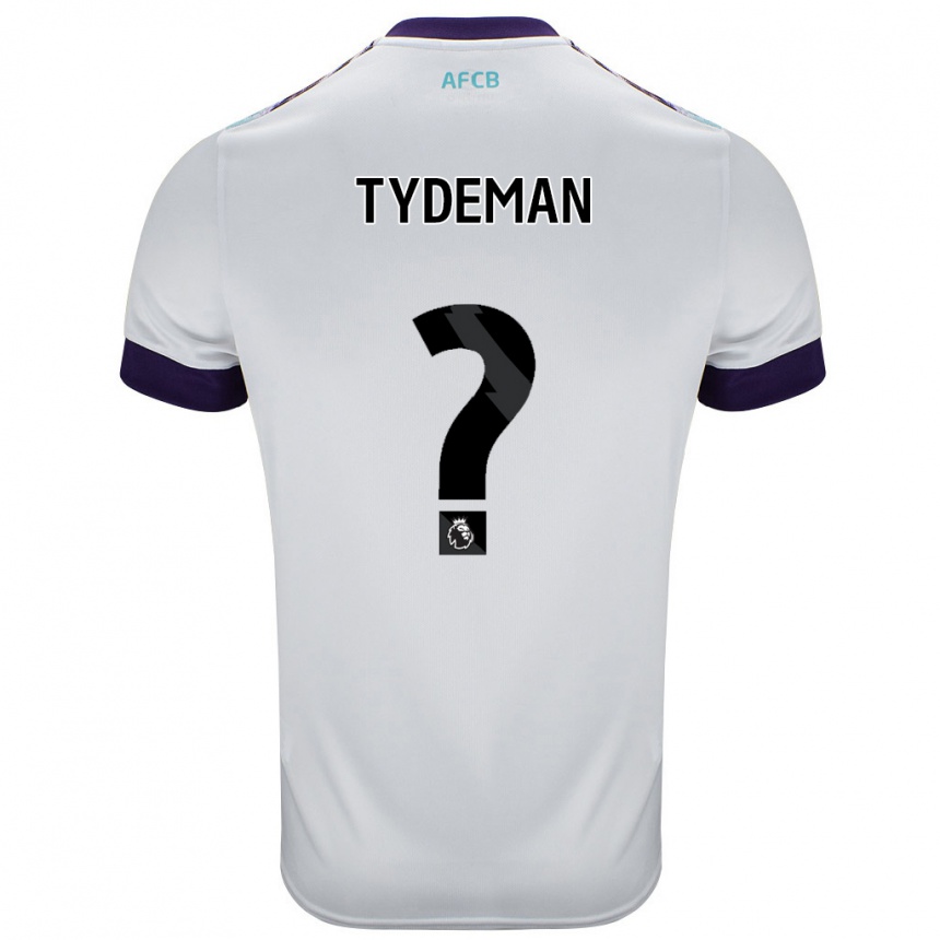 Kids Football Kian Tydeman #0 White Green Purple Away Jersey 2024/25 T-Shirt Canada