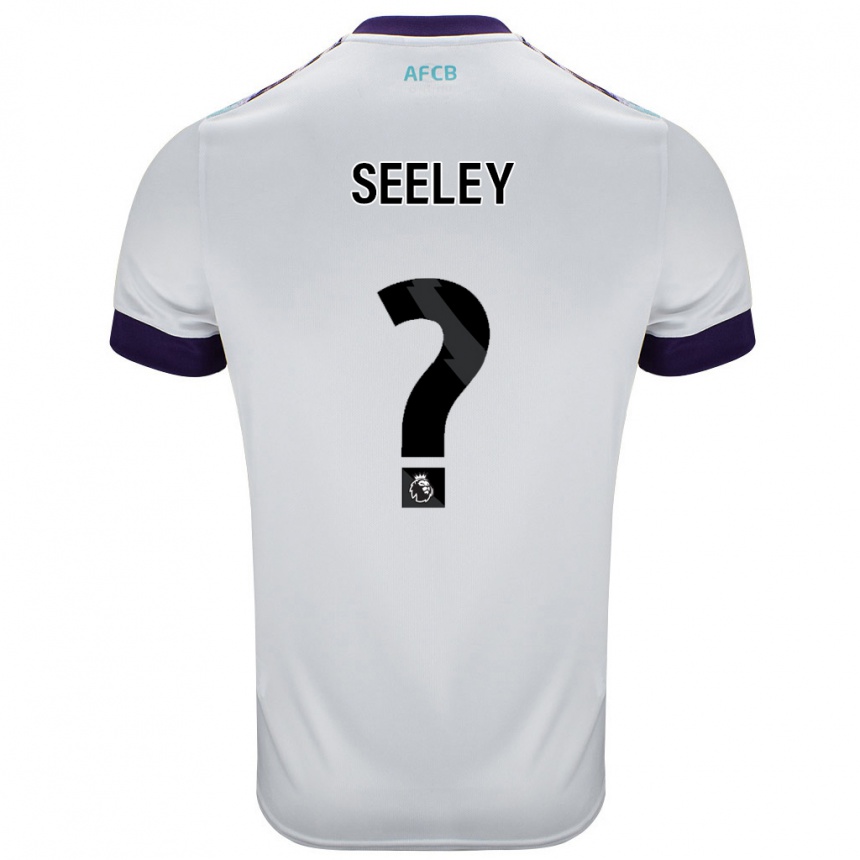 Kids Football Will Seeley #0 White Green Purple Away Jersey 2024/25 T-Shirt Canada