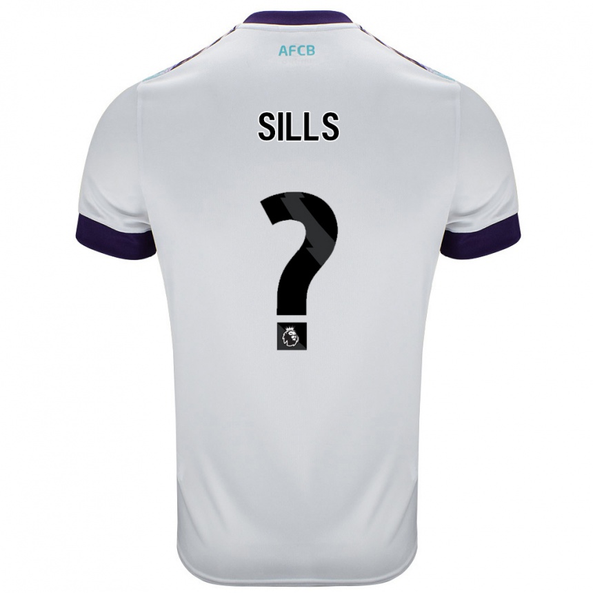 Kids Football Ethan Sills #0 White Green Purple Away Jersey 2024/25 T-Shirt Canada