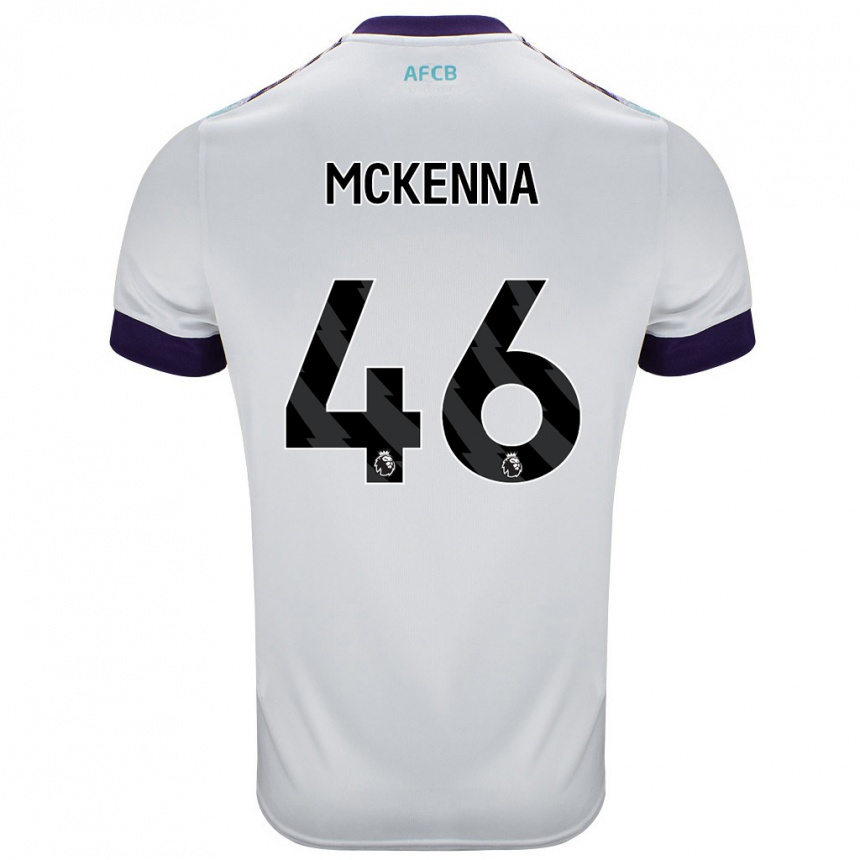 Kids Football Callan Mckenna #46 White Green Purple Away Jersey 2024/25 T-Shirt Canada