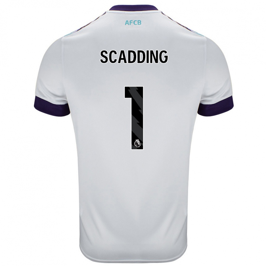 Kids Football Katie Scadding #1 White Green Purple Away Jersey 2024/25 T-Shirt Canada