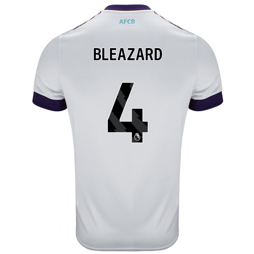 Kids Football Helen Bleazard #4 White Green Purple Away Jersey 2024/25 T-Shirt Canada