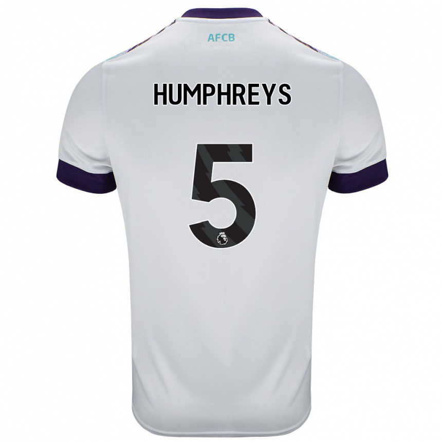 Kids Football Holly Humphreys #5 White Green Purple Away Jersey 2024/25 T-Shirt Canada