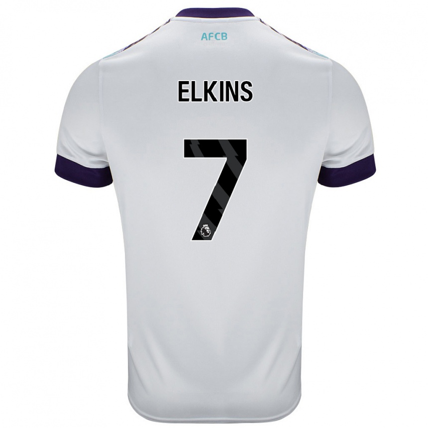 Kids Football Elle Elkins #7 White Green Purple Away Jersey 2024/25 T-Shirt Canada