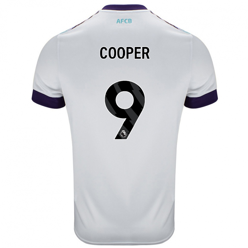 Kids Football Lucy Cooper #9 White Green Purple Away Jersey 2024/25 T-Shirt Canada