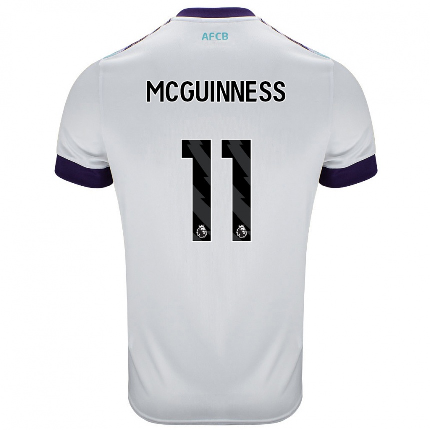 Kids Football Gemma Mcguinness #11 White Green Purple Away Jersey 2024/25 T-Shirt Canada