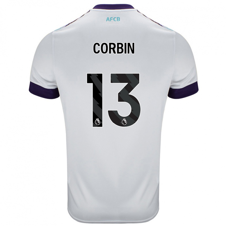 Kids Football Helen Corbin #13 White Green Purple Away Jersey 2024/25 T-Shirt Canada