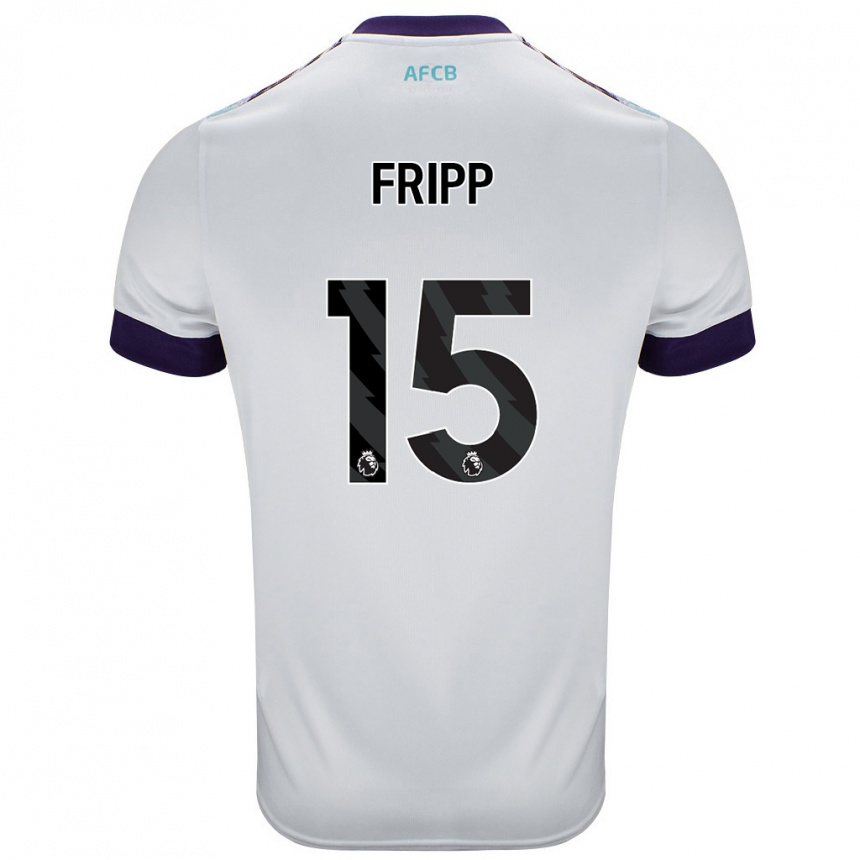 Kids Football Kelly Fripp #15 White Green Purple Away Jersey 2024/25 T-Shirt Canada