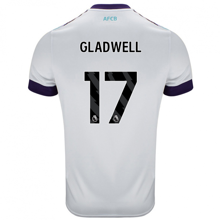 Kids Football Molly Gladwell #17 White Green Purple Away Jersey 2024/25 T-Shirt Canada